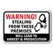 Signmission Safety Sign, 12 in Height, Aluminum, Security - Warning Ste A-1218 Security  - Warning Ste - alternate 1
